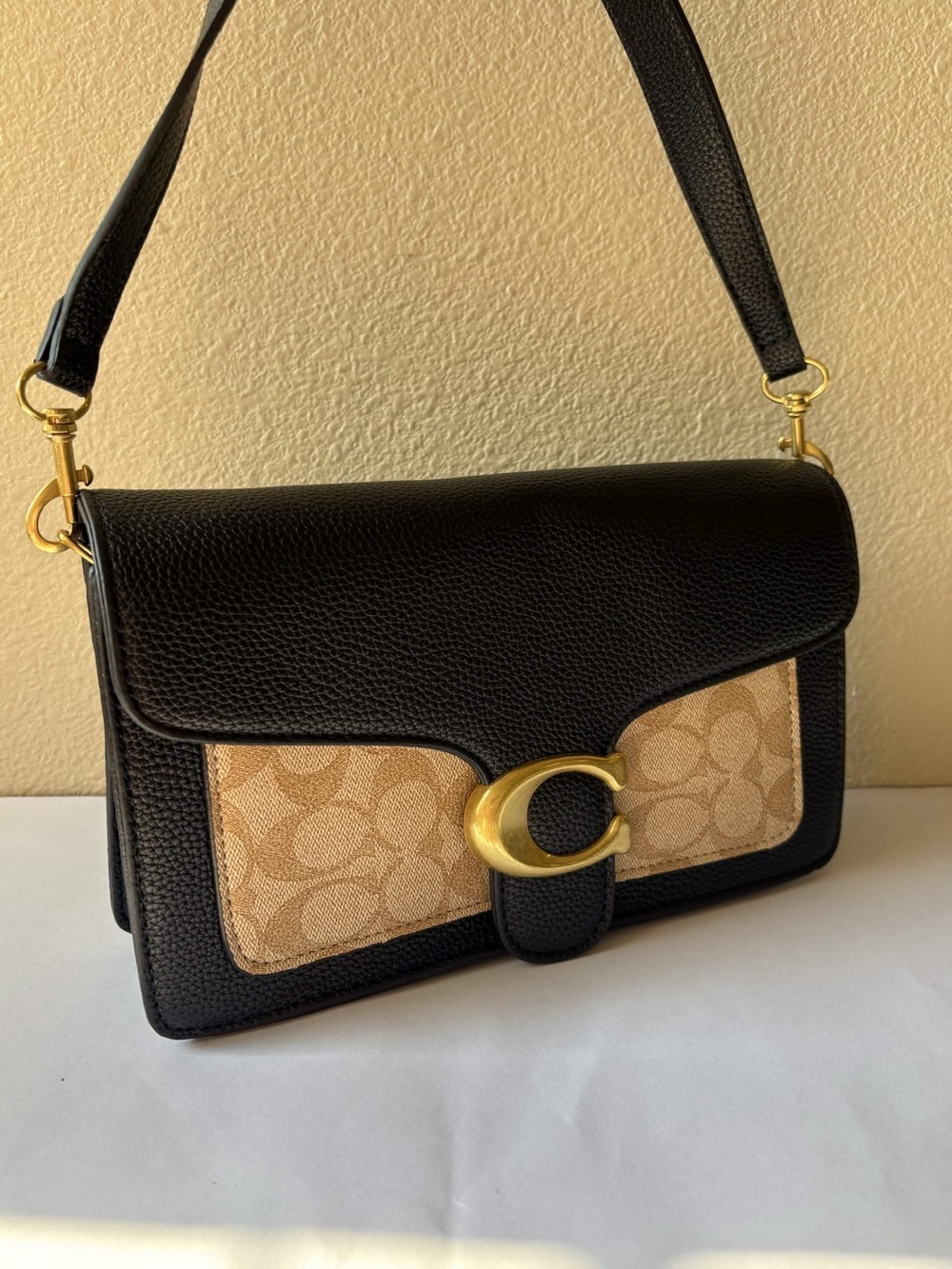 Coach Tabby Bag Black and Beige